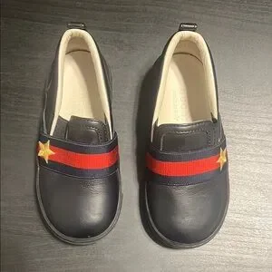 Gucci | Shoes | Gucci Black Leather Loafers Kids Slipon With  display picture 3